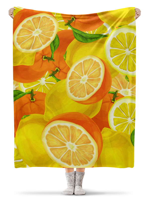 Printio Плед флисовый 130×170 см Цитрусовый жидкий чехол с блестками сочные лимоны на xiaomi redmi go сяоми редми го