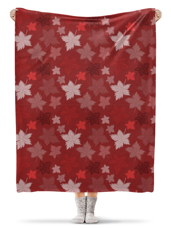 Printio Плед флисовый 130×170 см Кленовые листья - бордо