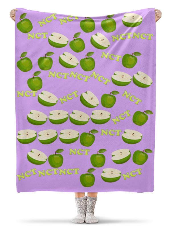 Printio Плед флисовый 130×170 см Nct зеленое яблоко printio сумка с полной запечаткой nct зеленое яблоко