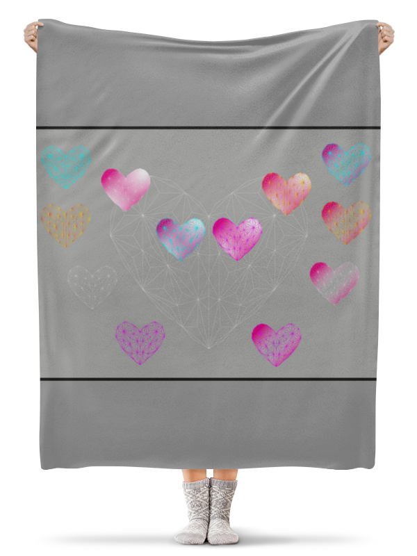 Printio Плед флисовый 130×170 см low poly heart фигурка декоративная мишка с букетом 14 5 см y6 2242