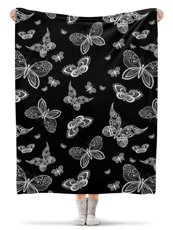 Printio Плед флисовый 130×170 см Кружевные бабочки силиконовый чехол на oppo r9 узор из бабочек для оппо р9