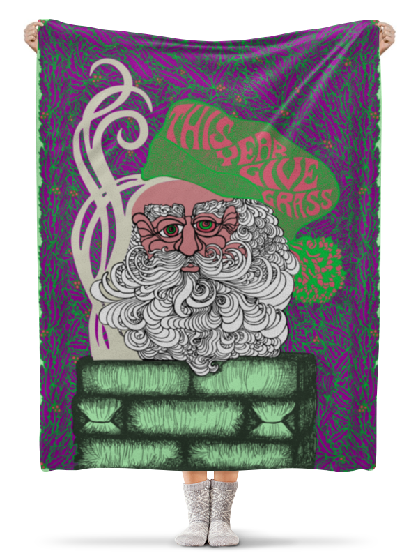 Printio Плед флисовый 130×170 см Дед мороз — гомеопат носки мужские melle 34 дед мороз в шапке с помпоном черный unica