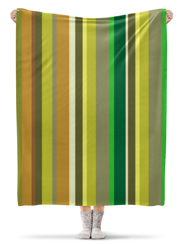 цена Printio Плед флисовый 130×170 см Зеленые полоски.