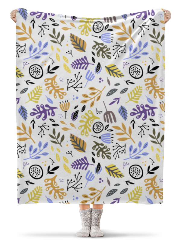 Printio Плед флисовый 130×170 см Яркий абстрактный цветочный узор