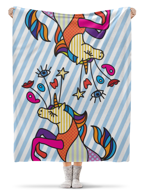 Printio Плед флисовый 130×170 см Единорог в стиле поп арт printio плед флисовый 130×170 см яркий радужный дизайн с надписью summer
