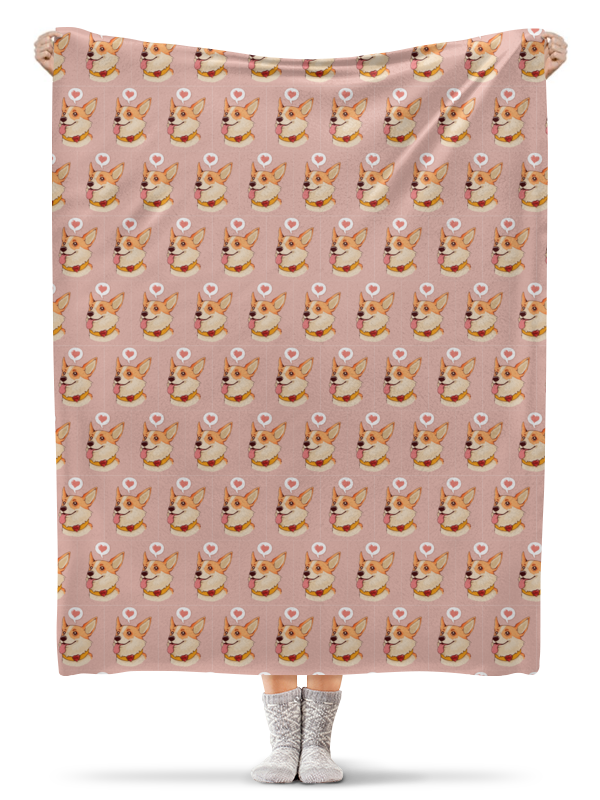 printio плед флисовый 130×170 см новогодние корги Printio Плед флисовый 130×170 см Корги