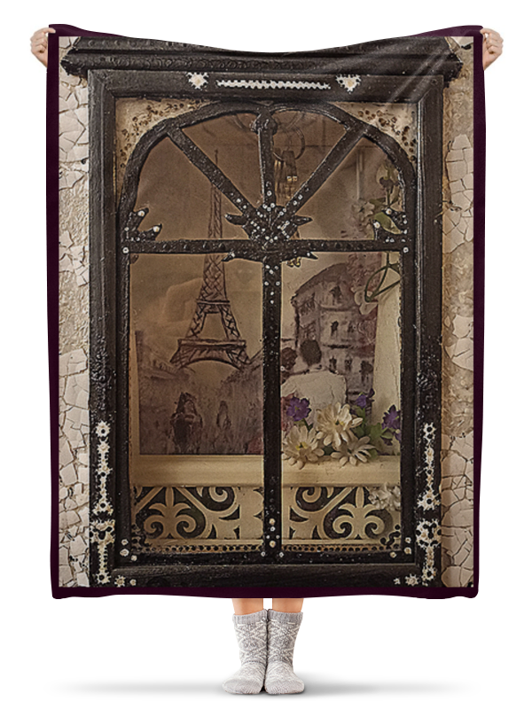 Printio Плед флисовый 130×170 см Окно в париж.