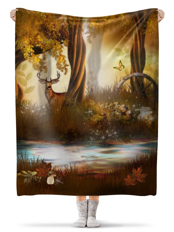 Printio Плед флисовый 130×170 см Осенний лес