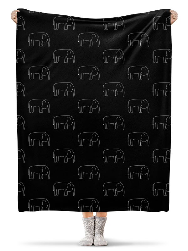 printio плед флисовый 130×170 см индийский слон Printio Плед флисовый 130×170 см Белый слон