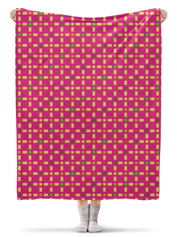 printio плед флисовый 130×170 см вязаный узор Printio Плед флисовый 130×170 см Розовый узор