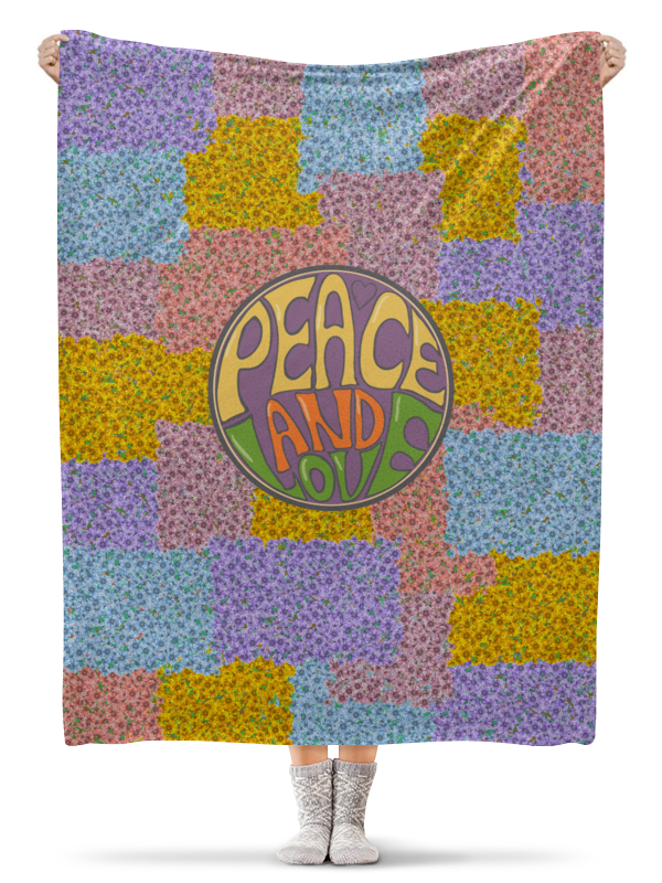 цена Printio Плед флисовый 130×170 см Peace and love