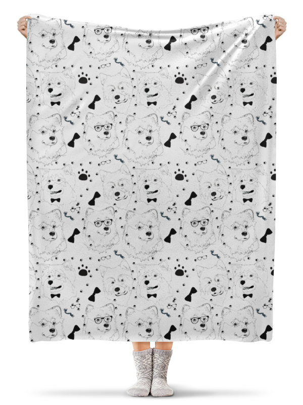Printio Плед флисовый 130×170 см Черное и белое