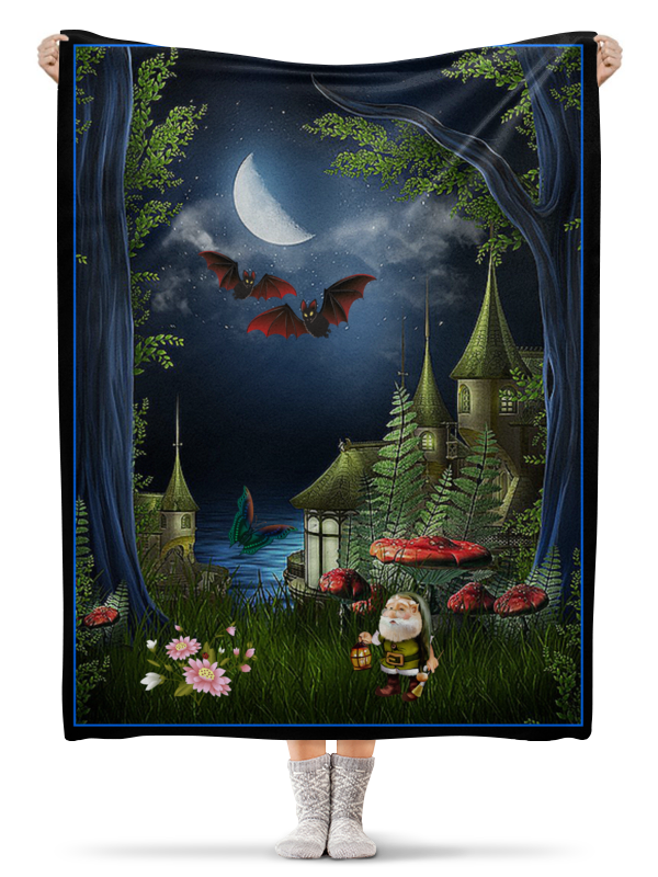 Printio Плед флисовый 130×170 см Сказки ночного леса. фэнтези мужская футболка бабочка природа m красный