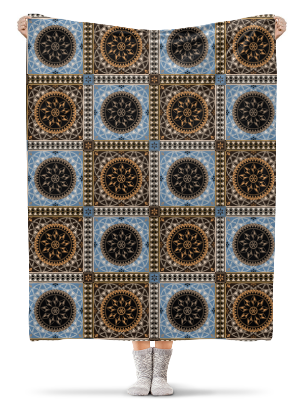 Printio Плед флисовый 130×170 см Мозаичный орнамент printio плед флисовый 130×170 см красивый орнамент с птицами дизайн с перьями