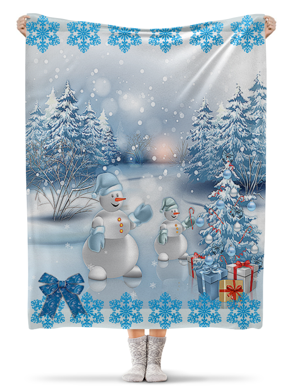 Printio Плед флисовый 130×170 см Рождественская ночь нильсон у елка пряники подарки чудесные истории под новый год сказки