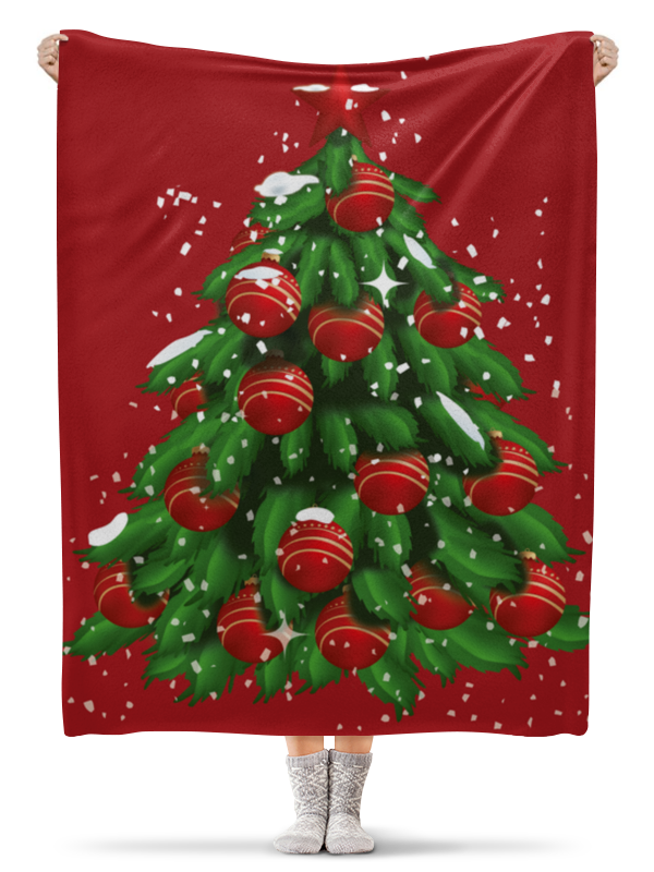 Printio Плед флисовый 130×170 см Новогодний новогодняя ёлка