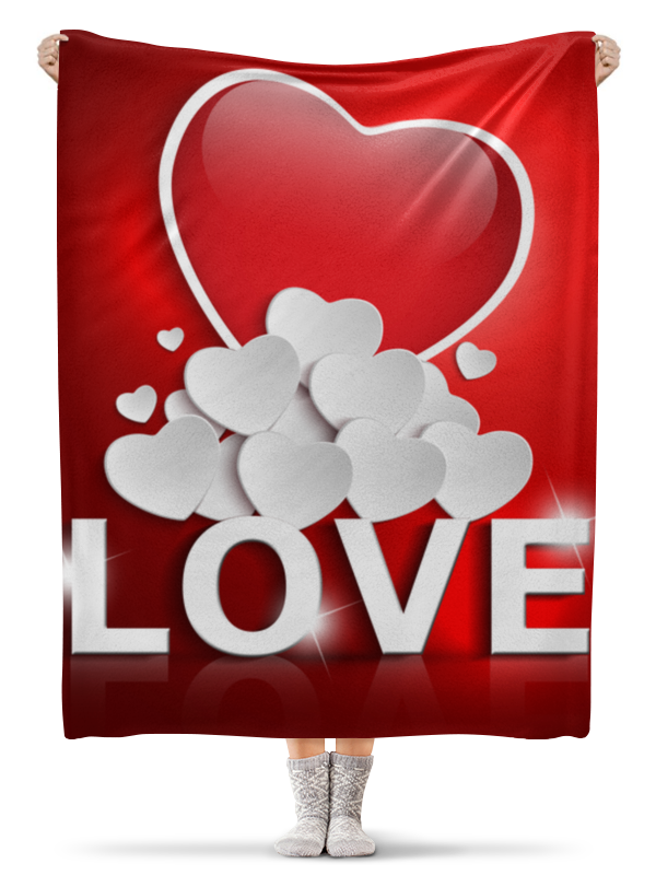 Printio Плед флисовый 130×170 см Сердца printio плед флисовый 130×170 см любовь love свидание