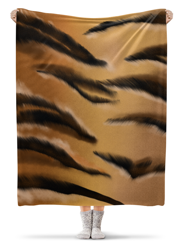 Printio Плед флисовый 130×170 см Плед с тигровым принтом тигр мартин символ нового года 2022