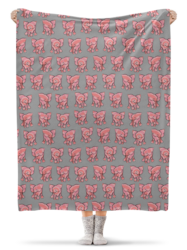 Printio Плед флисовый 130×170 см Розовый слоник