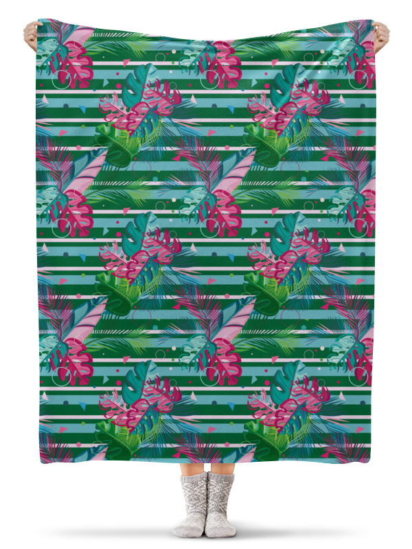 printio подушка для шеи полосатые тропики Printio Плед флисовый 130×170 см Полосатые тропики
