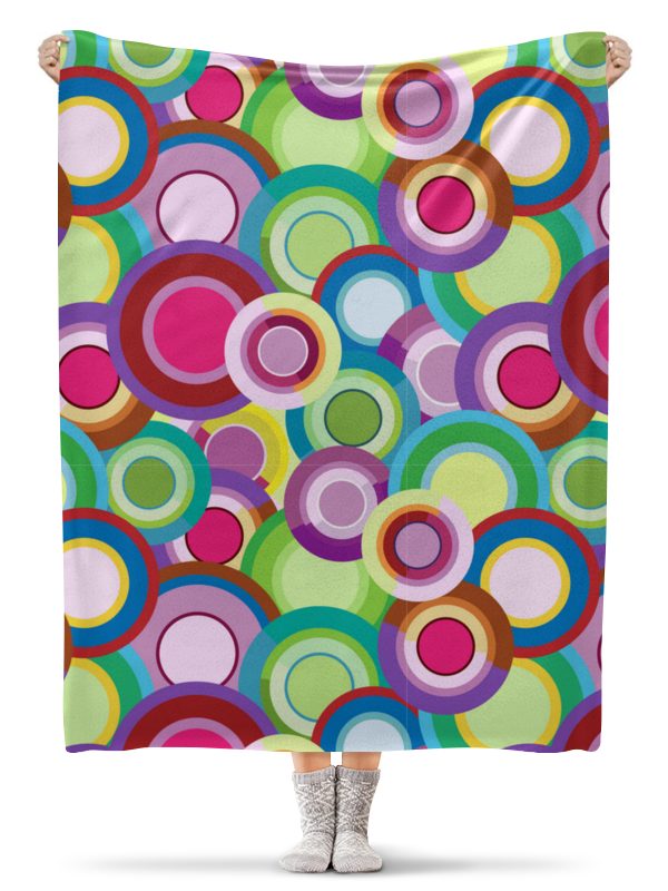 цена Printio Плед флисовый 130×170 см Цветные круги
