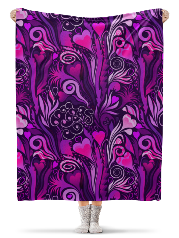 Printio Плед флисовый 130×170 см Сад розовых сердец printio плед флисовый 130×170 см красивый орнамент с птицами дизайн с перьями