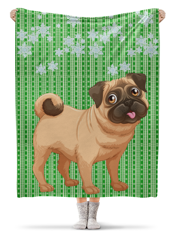 printio плед флисовый 130×170 см акварельная новогодняя забавная собака Printio Плед флисовый 130×170 см Собака