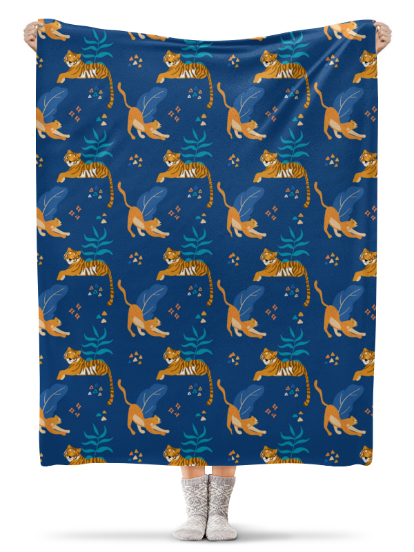 Printio Плед флисовый 130×170 см Тигры