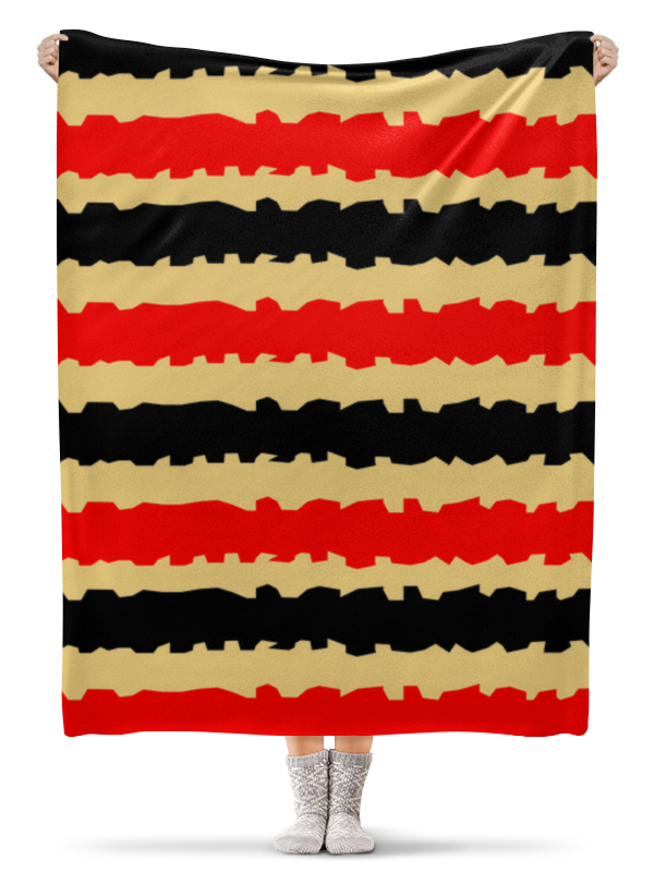 Printio Плед флисовый 130×170 см Полоски с рванными краями плед подушка именной красный