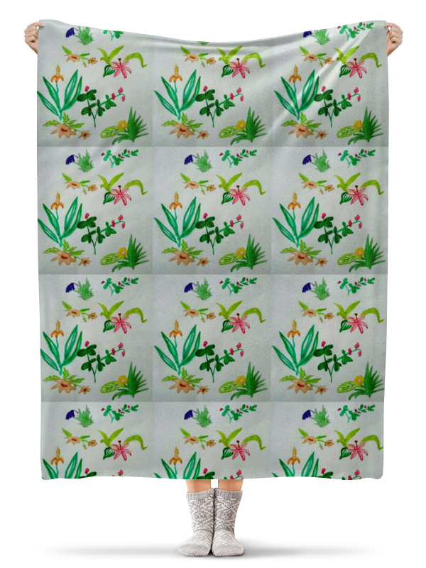 цена Printio Плед флисовый 130×170 см Ботаника
