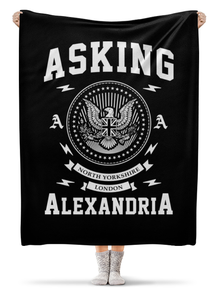 Заказать плед в Москве. Плед флисовый 130x170 см Asking Alexandria от geekbox - готовые дизайны и нанесение принтов.