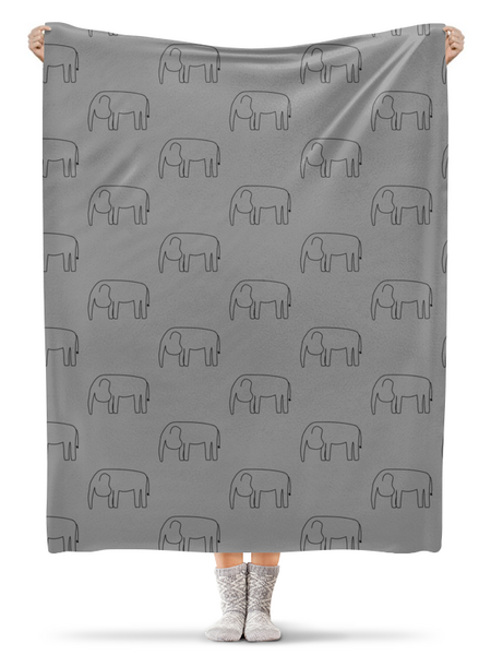 Заказать плед в Москве. Плед флисовый 130x170 см Черный слон от Vadim Koval - готовые дизайны и нанесение принтов.