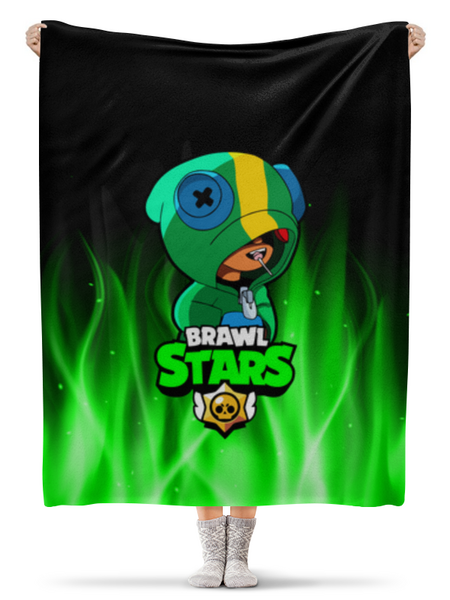 Заказать плед в Москве. Плед флисовый 130x170 см Brawl Stars Leon от weeert - готовые дизайны и нанесение принтов.