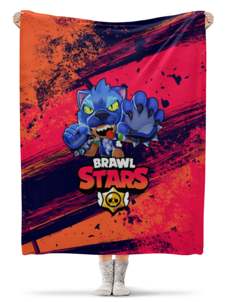 Заказать плед в Москве. Плед флисовый 130x170 см Brawl Stars Leon от weeert - готовые дизайны и нанесение принтов.