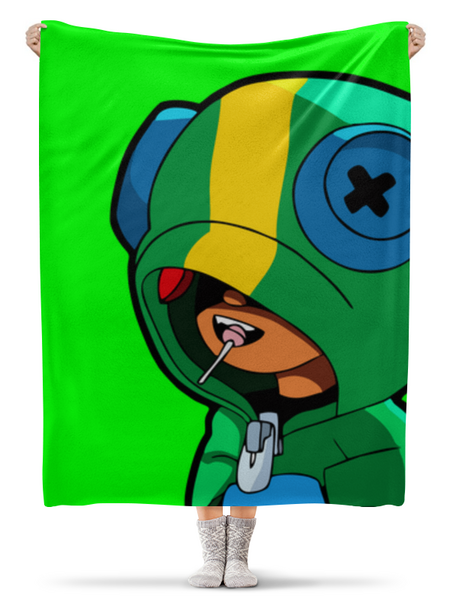 Заказать плед в Москве. Плед флисовый 130x170 см Brawl Stars Leon от weeert - готовые дизайны и нанесение принтов.