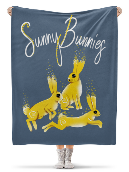 Заказать плед в Москве. Плед флисовый 130x170 см SUNNY BUNNIES от ELENA ZHARINOVA - готовые дизайны и нанесение принтов.