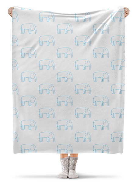 Заказать плед в Москве. Плед флисовый 130x170 см Синий слон от Vadim Koval - готовые дизайны и нанесение принтов.