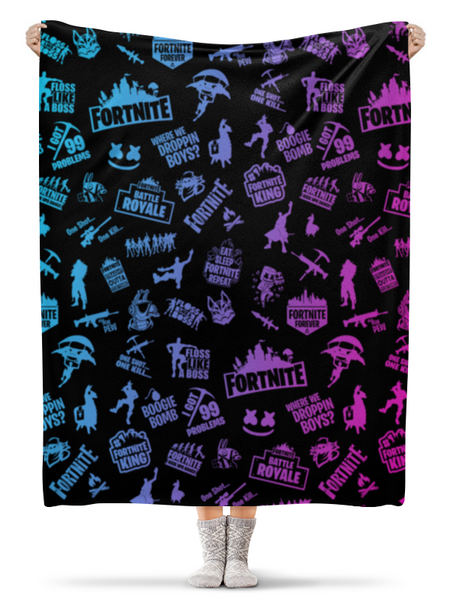 Заказать плед в Москве. Плед флисовый 130x170 см FORTNITE от geekbox - готовые дизайны и нанесение принтов.