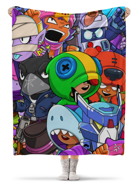 Заказать плед в Москве. Плед флисовый 130x170 см BRAWL STARS от geekbox - готовые дизайны и нанесение принтов.