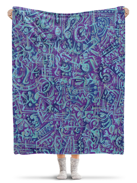 Заказать плед в Москве. Плед флисовый 130x170 см Голубое в фиолетовом от Vadim Koval - готовые дизайны и нанесение принтов.