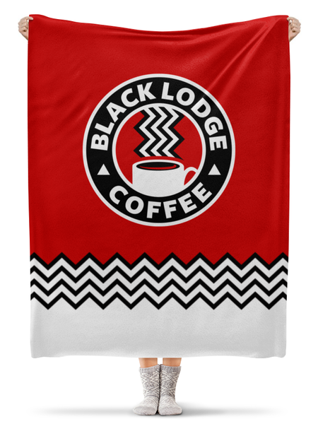 Заказать плед в Москве. Плед флисовый 130x170 см Твин Пикс. Black Lodge Coffee от geekbox - готовые дизайны и нанесение принтов.
