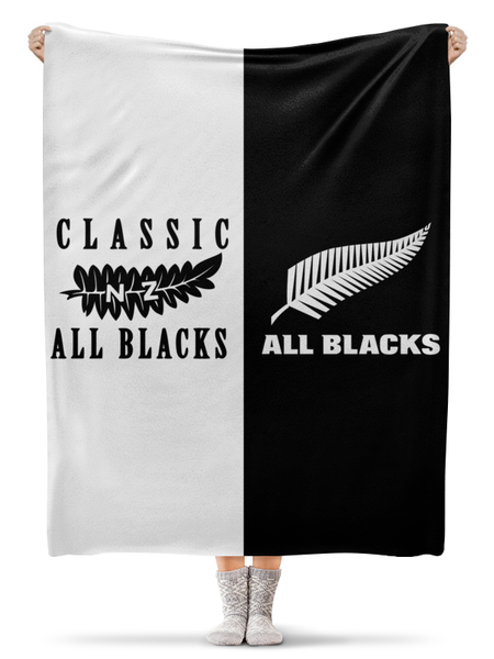 Заказать плед в Москве. Плед флисовый 130x170 см All Blacks - две эпохи от rugby - готовые дизайны и нанесение принтов.