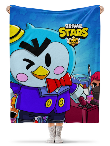 Заказать плед в Москве. Плед флисовый 130x170 см BRAWL STARS MR.P от geekbox - готовые дизайны и нанесение принтов.