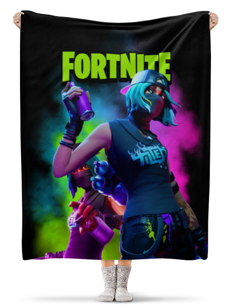 Заказать плед в Москве. Плед флисовый 130x170 см FORTNITE от geekbox - готовые дизайны и нанесение принтов.