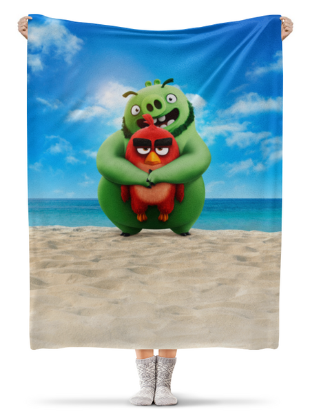 Заказать плед в Москве. Плед флисовый 130x170 см Angry Birds от skynatural - готовые дизайны и нанесение принтов.