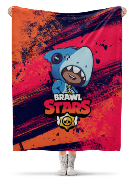 Заказать плед в Москве. Плед флисовый 130x170 см Brawl Stars Leon Shark от weeert - готовые дизайны и нанесение принтов.