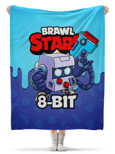 Заказать плед в Москве. Плед флисовый 130x170 см BRAWL STARS 8-BIT от geekbox - готовые дизайны и нанесение принтов.