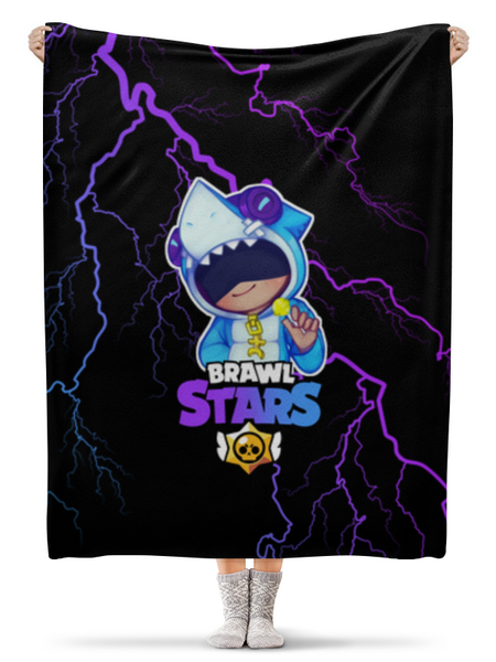 Заказать плед в Москве. Плед флисовый 130x170 см Brawl Stars Leon Shark от weeert - готовые дизайны и нанесение принтов.