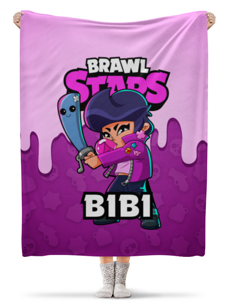 Заказать плед в Москве. Плед флисовый 130x170 см BRAWL STARS BIBI от geekbox - готовые дизайны и нанесение принтов.
