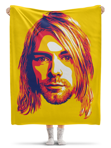 Заказать плед в Москве. Плед флисовый 130x170 см Kurt Cobain от Jimmy Flash - готовые дизайны и нанесение принтов.